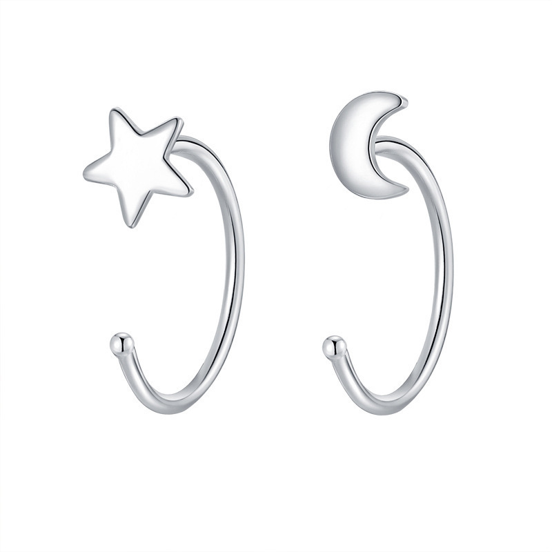 We Flower Simple Fashion Moon Star Butterfly Clip On Earrings for Girls Women Chic Jewelry