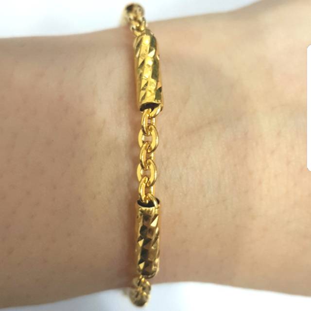 Gelang Fancy Bambu Emas asli model Rantai variasi
L
