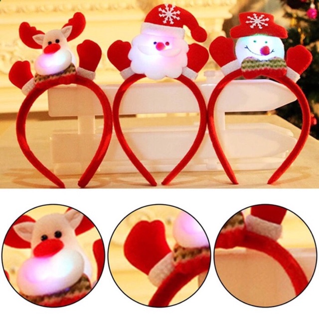 Bando natal dengan lampu LED warna warni christmas aksesoris gift ok  good quality