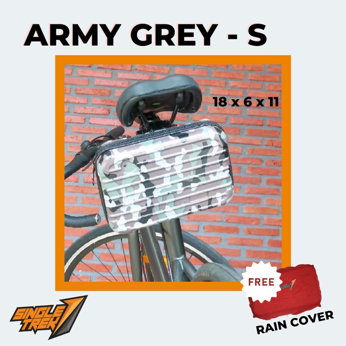 Tas Koper Sepeda Anti Pecah Mini Handlebar atau Bawah Sadel Army Grey