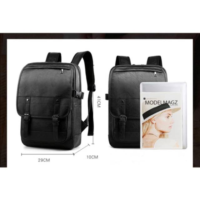 Tas Ransel Kulit Pria Import Backpack