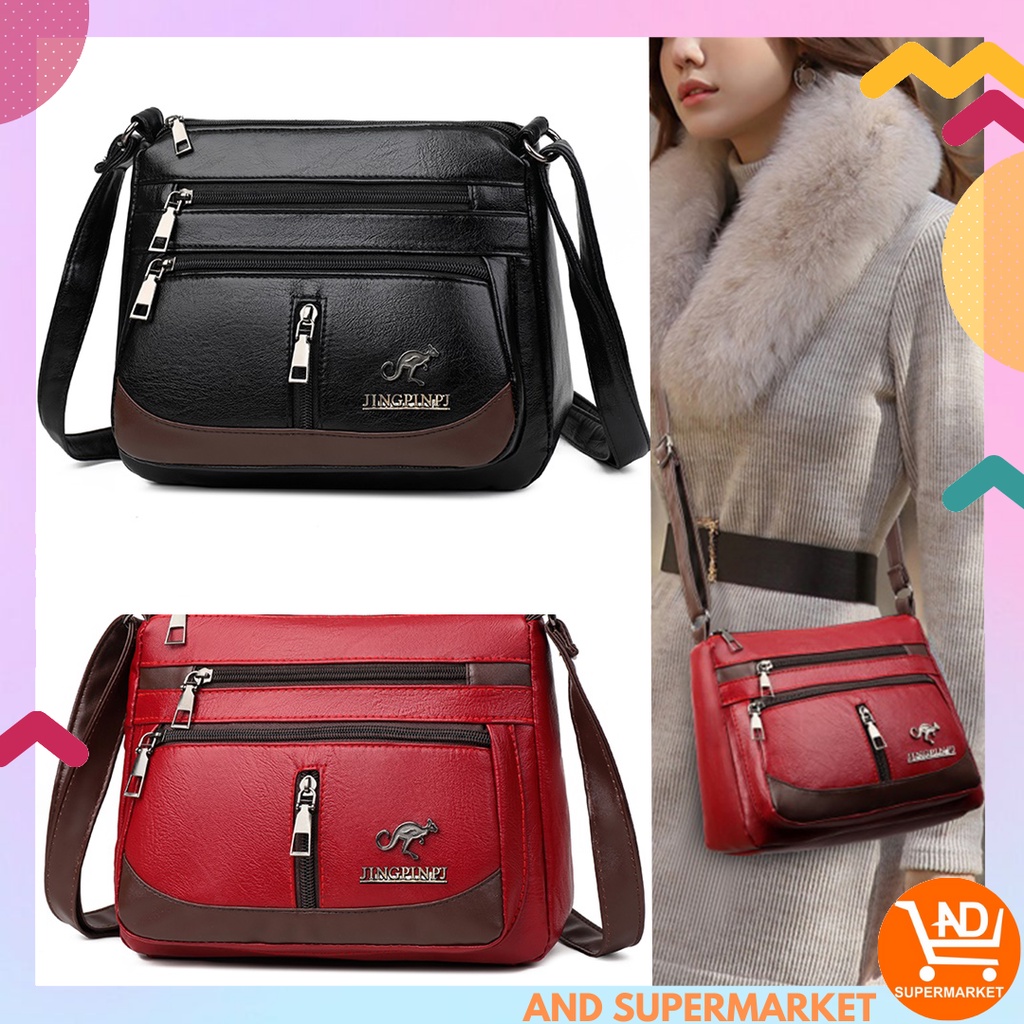 AND COD T206 Tas Selempang Wanita Tas Cewek Fashion Style Sling Bag Kulit PU Tas Slempang Korea COD