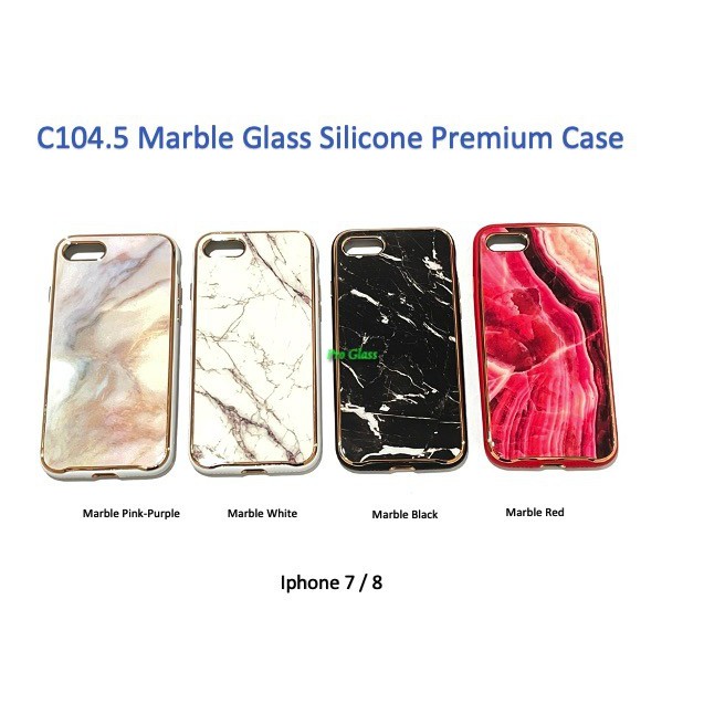 C104.5 Iphone 6 / 6s / 6+ / 6s+ / 7 / 7+ / 8 /8+  Marble Glass Silicone Case Marmer