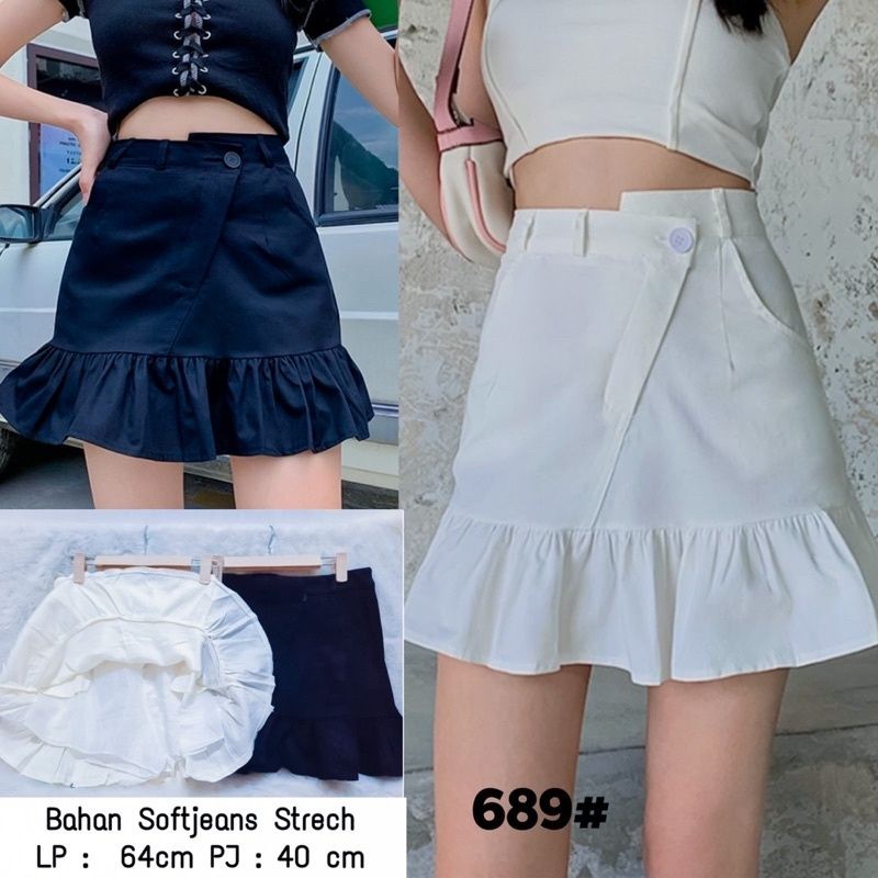 JCM- 689 ROKCEL JEANS / Rok Celana Wanita Korean Style Kekinian / Rok import Murah