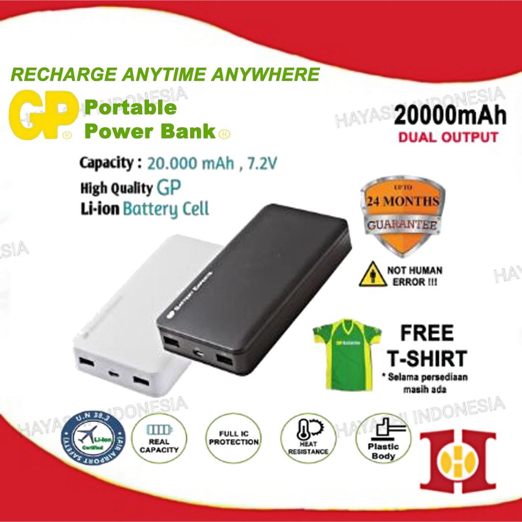 GP Powerbank 20000 mAh Fast Charging Power Bank Hp Tablet Gadget