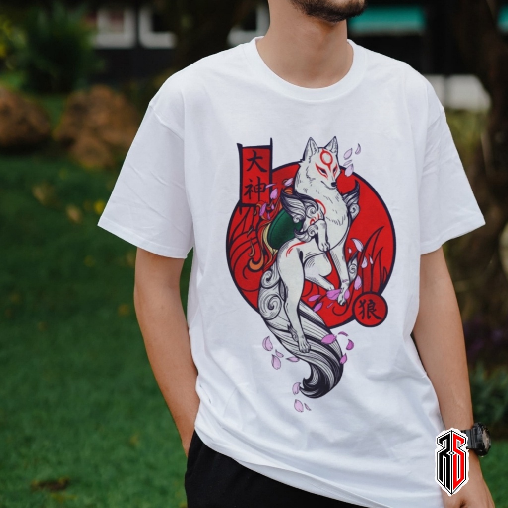 kaos kitsune tshirt kitsune100%  catton combed 30s sablon DTF premium