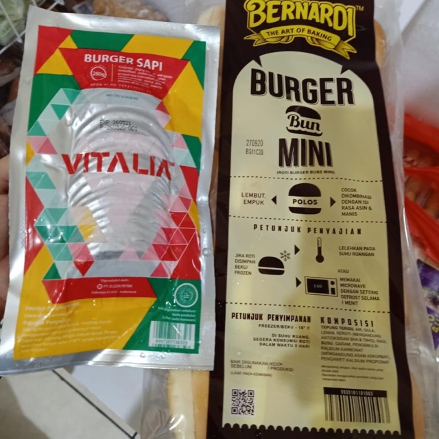 

Burger mini+daging isi 20