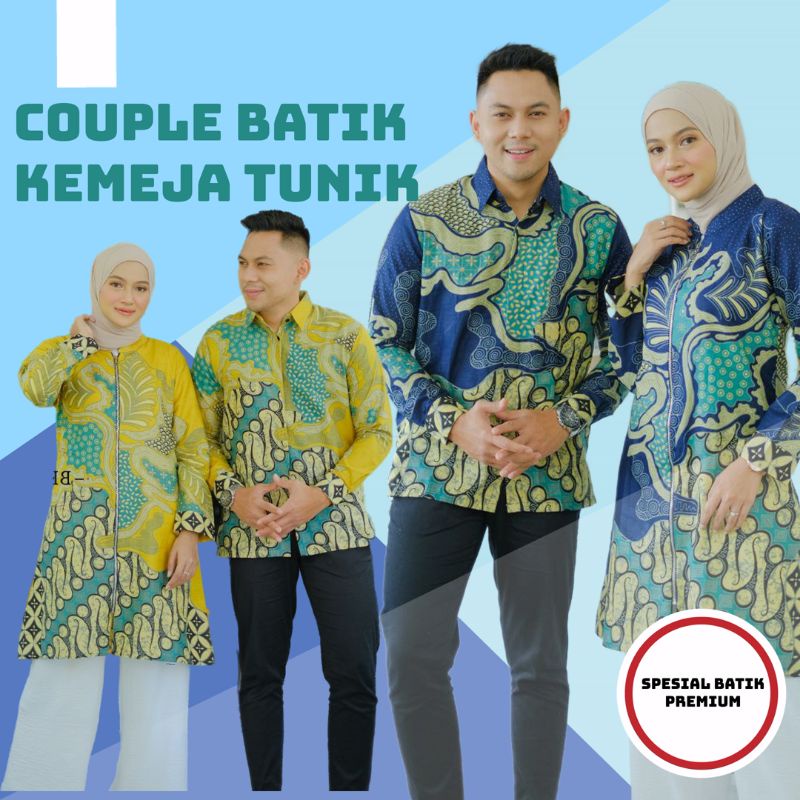 Couple Batik Kemeja Tunik Premium Batik Sarimbit Elegan