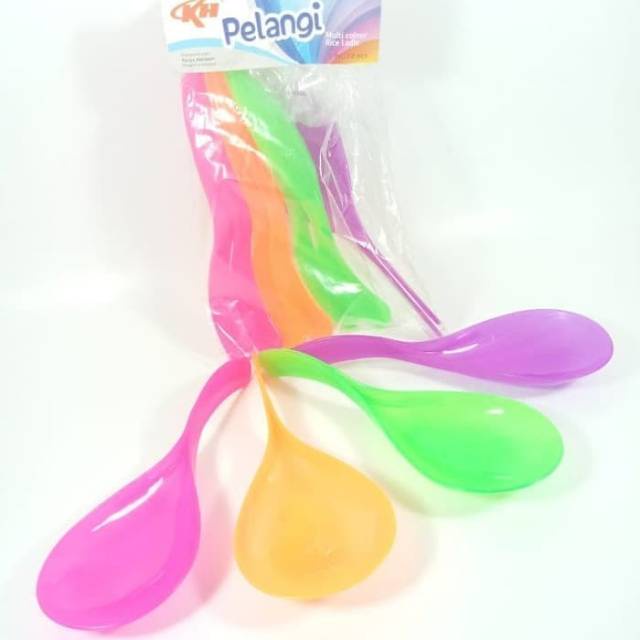 Souvenir pernikahan centong plastik pelangi 1 pcs