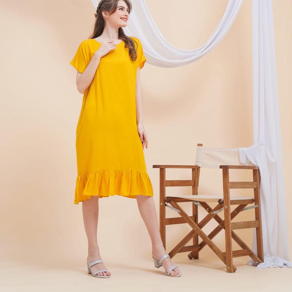 Terbaik.. DASTER RUFFLE WANITA BUSUI RESLETING DEPAN BUMIL KEKINIAN MODEL KOREA JEPANG REMAJA MIDI P