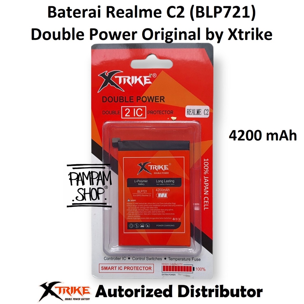 Baterai XTRIKE Double Power Original Realme C2 BLP721 BLP-721 BLP 721 Batre Batrai Battery Real Me