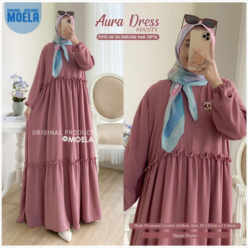 AURA DRESS LUIS DRESS MOELA HANE AURA DRESS BY MOELA / DRESS AIRFLOW PREMIUM / GAMIS POLOS