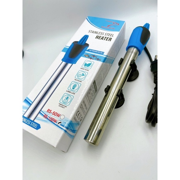 HEATER STAINLESS STELL 100 WATT ROSTON MURAH PENGHANGAT AIR AQUARIUM