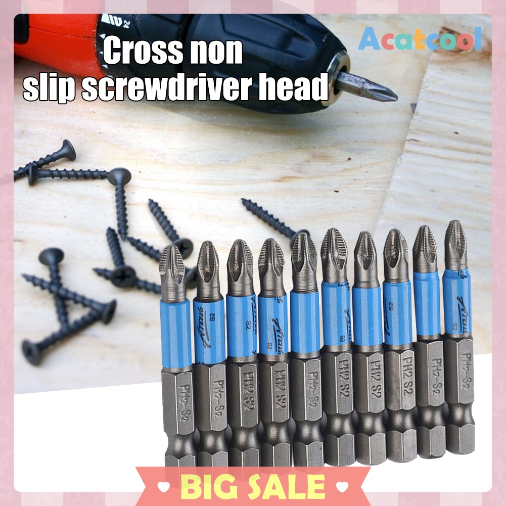 50mm PH2 S2 Cross Bit Drill Head Anti Slip Hex Shank Screwdriver Drill Bit