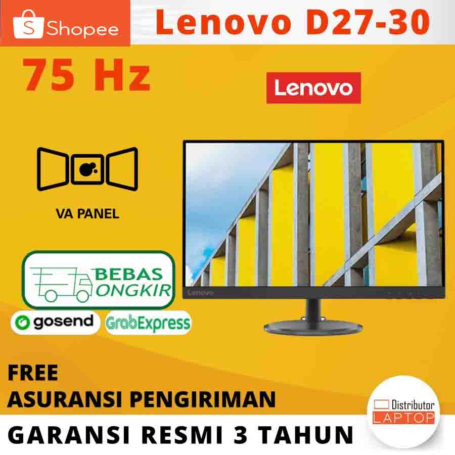 MONITOR LED LENOVO D27-40 / 27 INCH FHD VA / 75Hz 4ms - CICILAN 0%