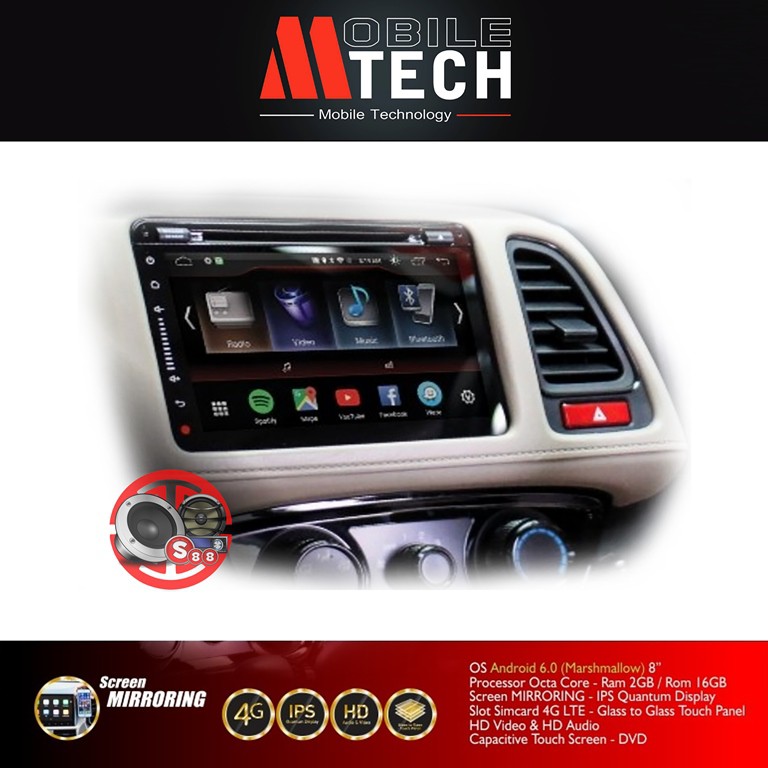 MTECH OEM Honda HRV HD 8 Inch IPS Android OS 4G LTE