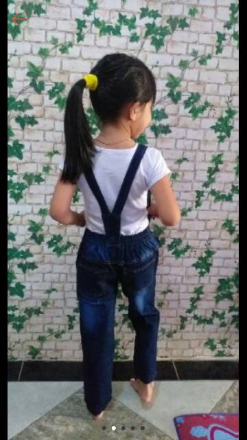 Overall jeans celana panjang LOL LED, size 6bln-8th (no inner)