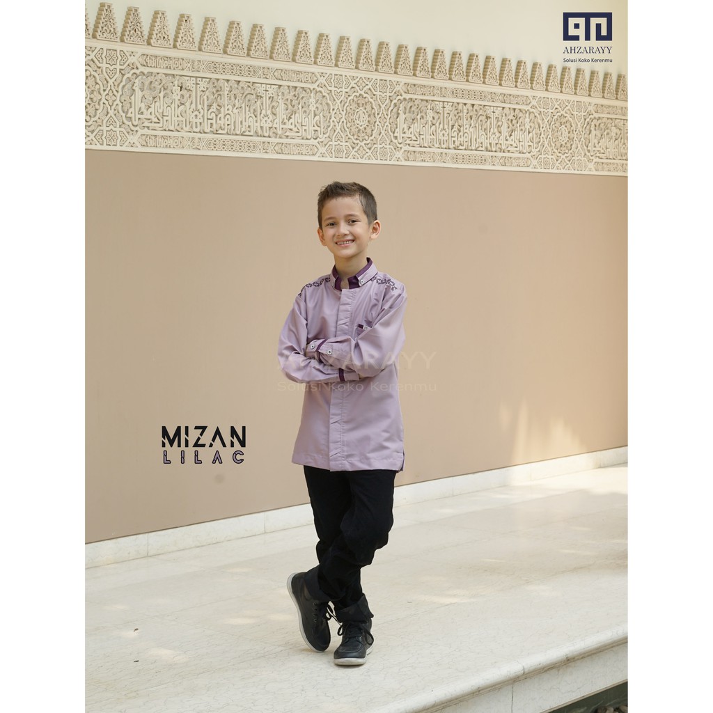 koko anak koko couple lengan panjang koko kurta kurta lebaran Mizan Series Warna Lilac