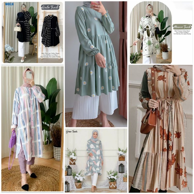 Tunik Rayon Viscose  Premium Motif Terbaru