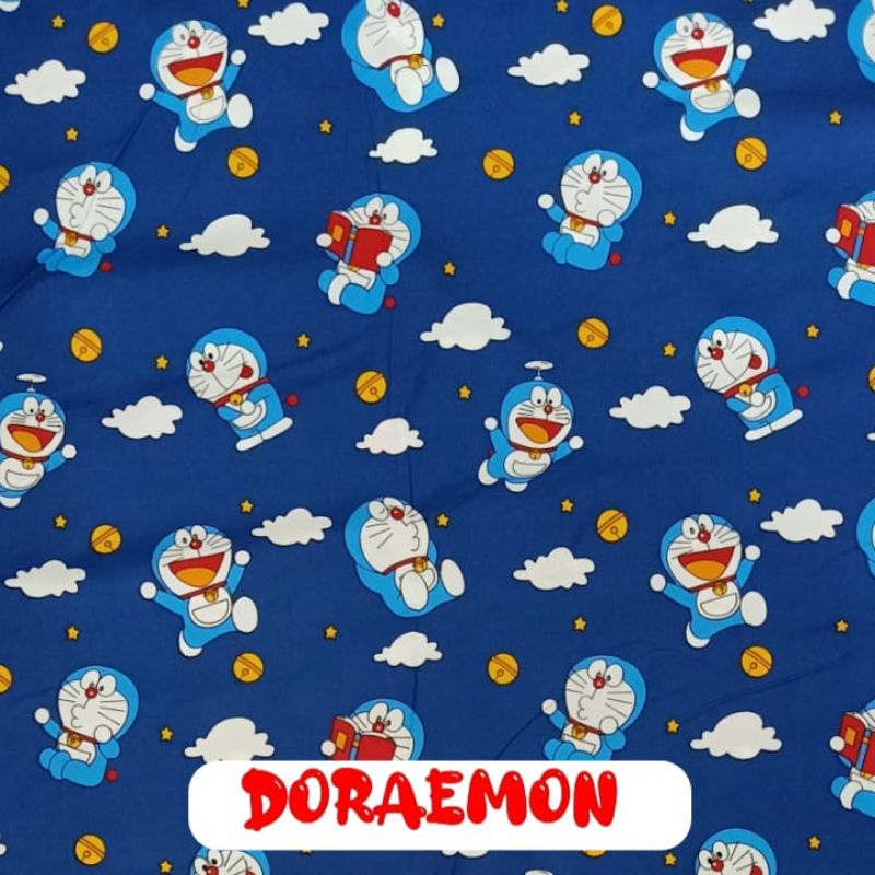 Kain Polymicro Motif Singa Untuk Bahan Sprei Piama Disperse Doraemon Anak Meteran Murah