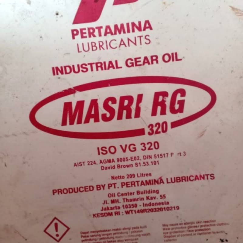 Oli Pertamina Masri RG 320 ISO VG 320 Pelumas 209Liter