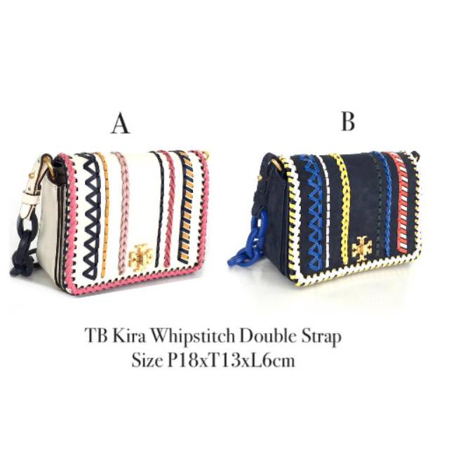 Jual Tory Burch Kira Whipstitch Double Strap | Shopee Indonesia