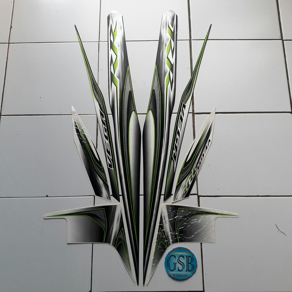 striping stiker motor yamaha vega rr 2013 putih-hijau