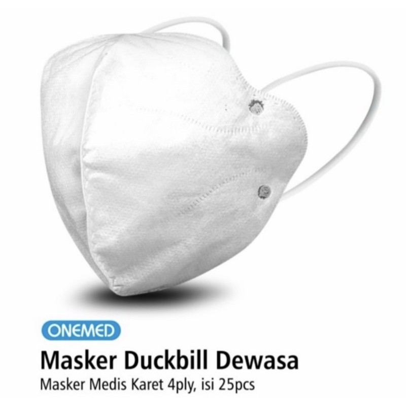 Masker Duckbill dewasa Onemed 4ply isi 25 pcs