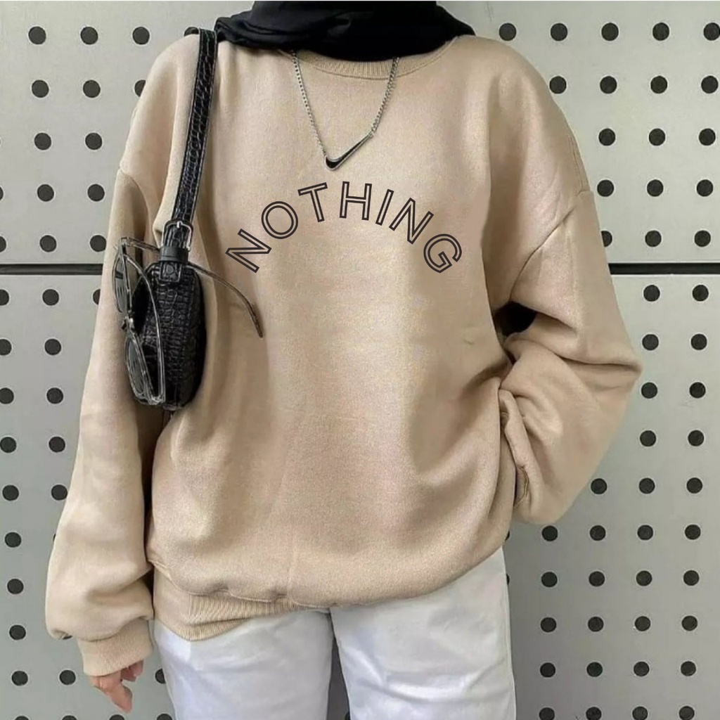 CREWNECK NOTHING OVERSIZE SWEATER OBLONG WANITA