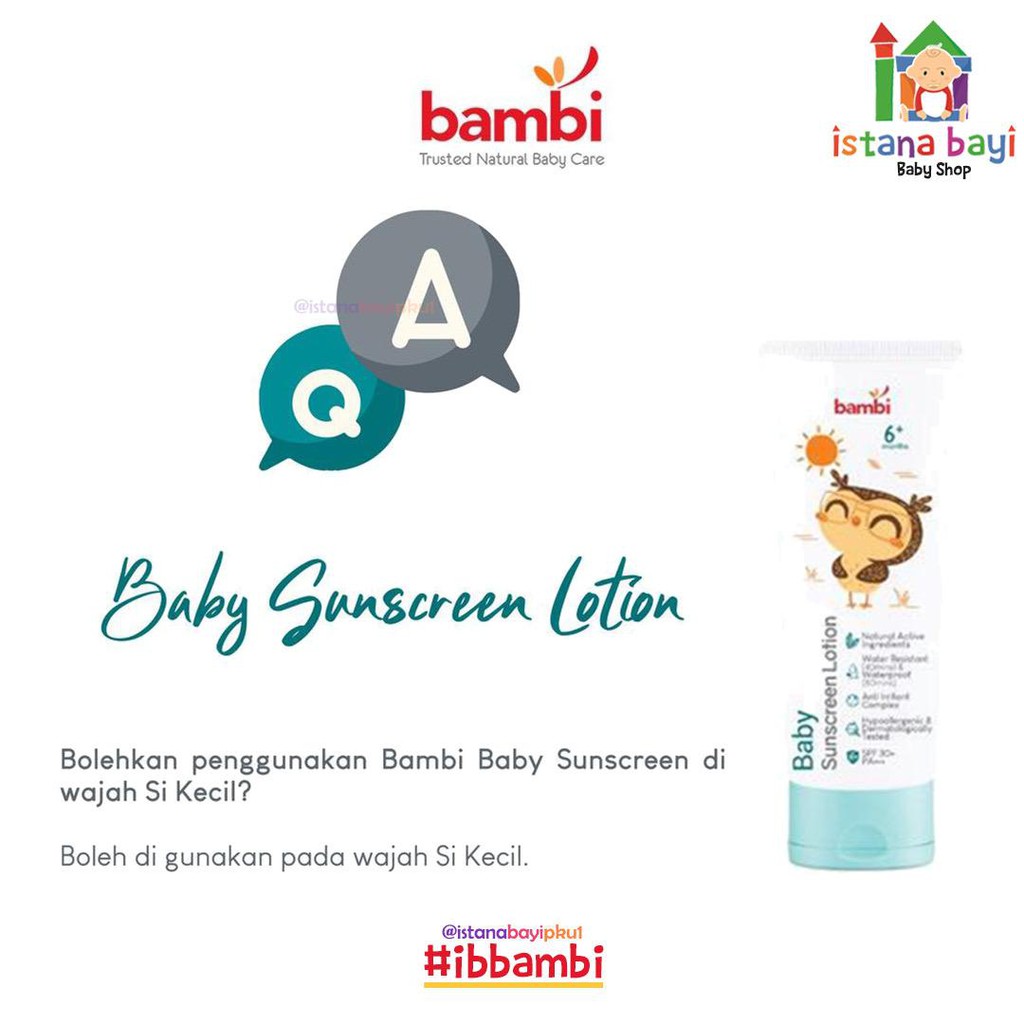 Bambi Sunscreen Lotion 100 ml  PROMO - Sunblock bayi dan anak