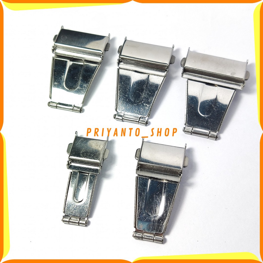 Buckle Jam Tangan Pencetan Engsel Jam Tangan 12MM- 24MM Silver