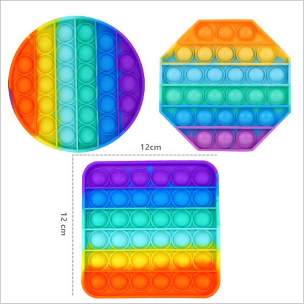 [TOKO BEST SHOP]Ready Stock mainan pop it murah popit Pop Its Square rainbow multicolor Fidget Toy Push bubble Pengh-5