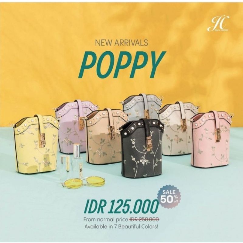 Jims Honey Poppy Bag Original Tas Selempang Wanita korea cantik kekinian