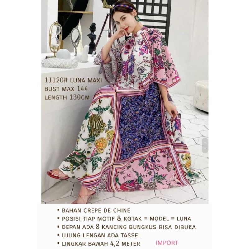 MAXI DRESS IMPORT WANITA ASIA KOREA JEPANG ORIGINAL ZE21