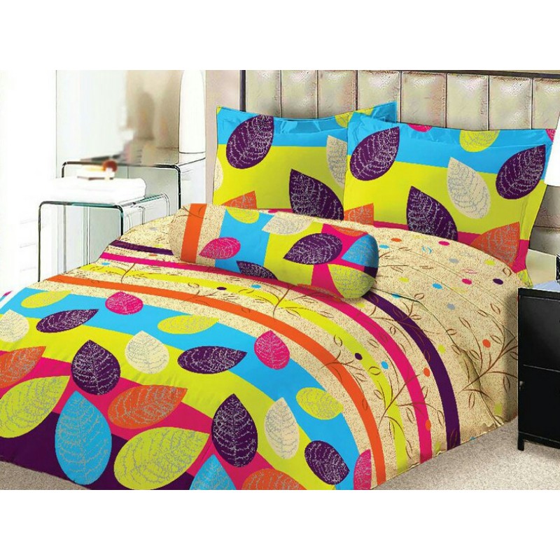 BEDCOVER SET LADY ROSE SWEET LOVER No.1 KING 180 BCS GARIS DAUN CERIA