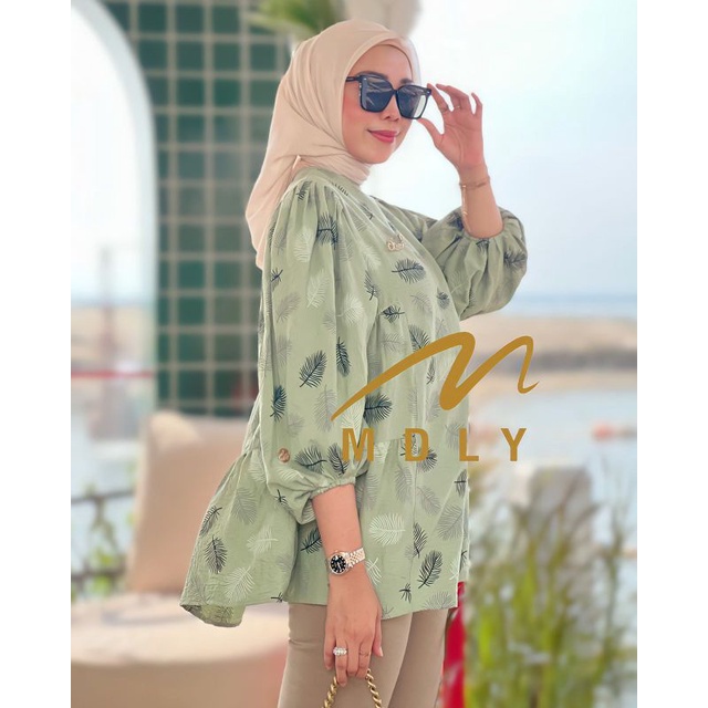 Atasan Kemeja Wanita Terbaru Hyo Blouse by Mdly Special Blue dan Salem