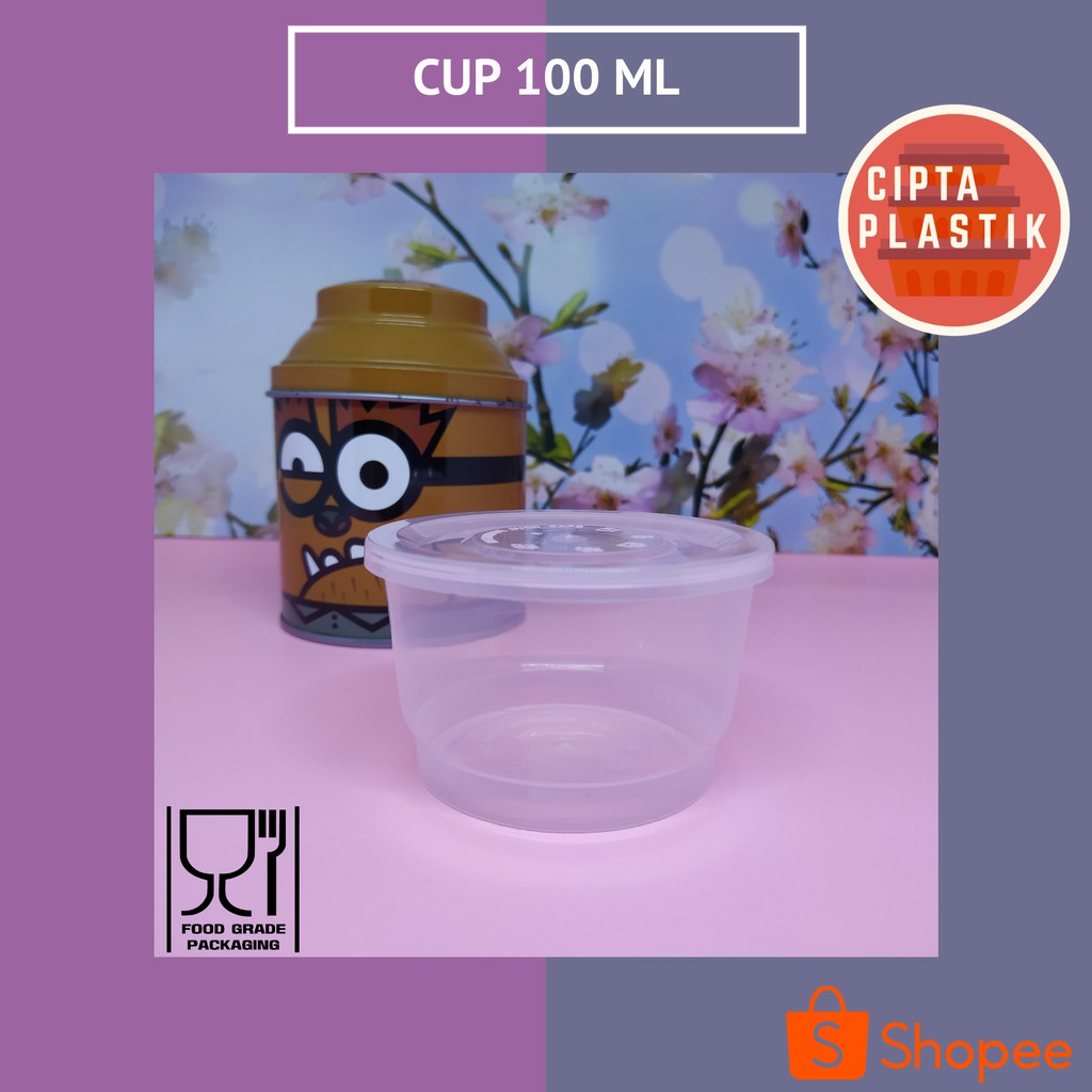 THINWALL CUP PUDING 100ML TEMPAT YOGURT SLIME CUP SELAI MERPATI WADAH PLASTIK