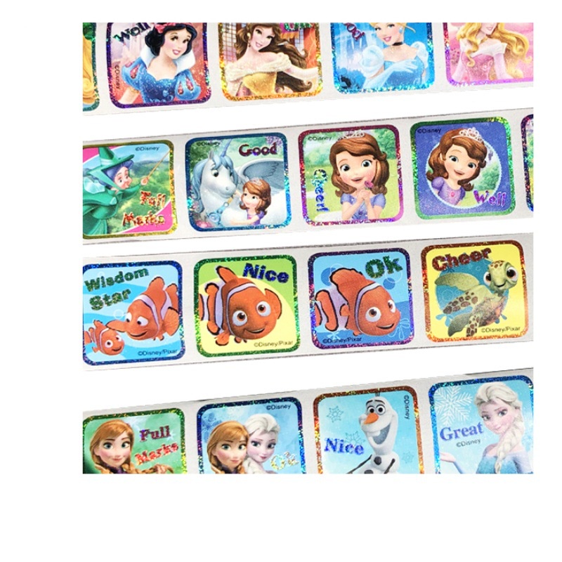 Stiker Box Roll Tarik isi 200 lembar Karakter Frozen Elsa Princess cars Toy Story