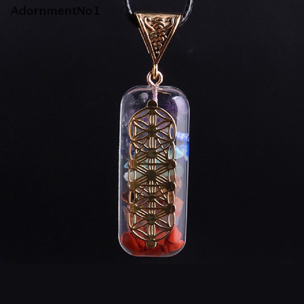 (AdornmentNo1) 1pc Kalung Tali Liontin 7Chakra Orgonit Resin Handmade Untuk Penyembuhan Energi