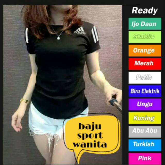 Baju Kaos Atasan Olahraga Senam Fitnes Gym Wanita Cewek Baju Kaos Atasan Olahraga Senam Fitnes Gym Wanita Cewek