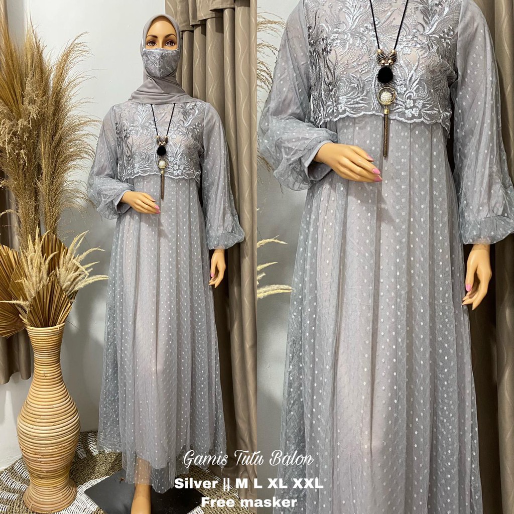 Gamis Tutu Balon / Kebaya Gamis / Baju Gamis Pesta / Kebaya Modern / Gamis Pesta Mewah / Gamis