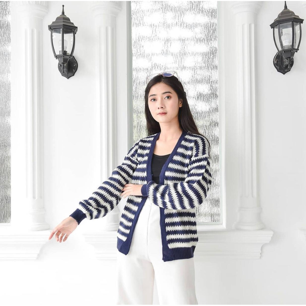 ZAHRA - Cardigan Wanita Rajut Halus Tribal OZZA BLASTER CARDY