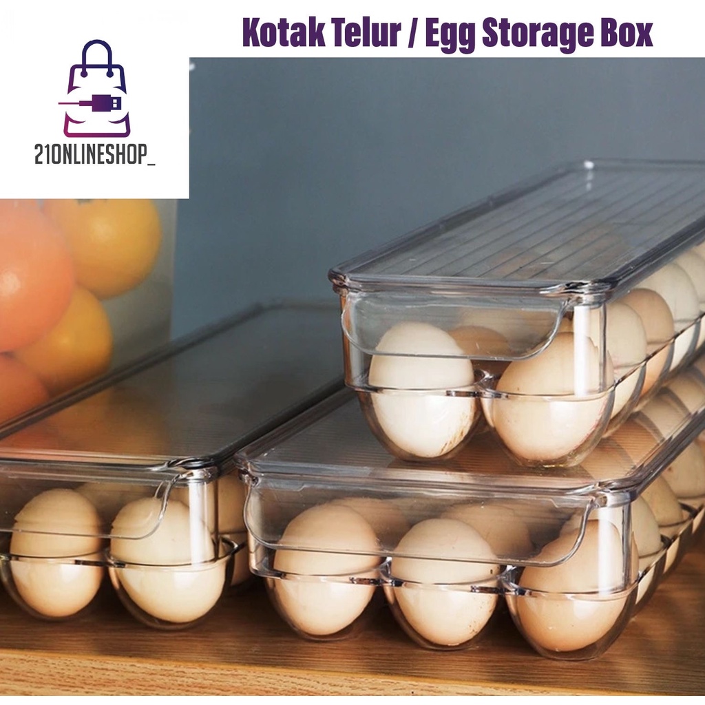 Kotak Telur Egg Storage Box Refrigerator Clear Box Tempat Telur Telor Tempat Penyimpanan Telur Egg Organizer