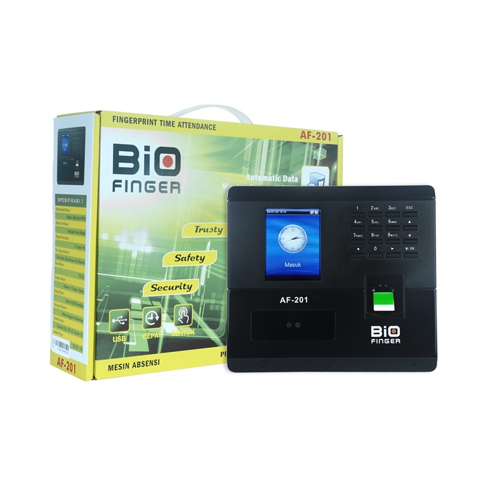 Mesin Absensi Wajah BioFinger AF-201, LAN, Cloud, Notif WA, OnLine, HP