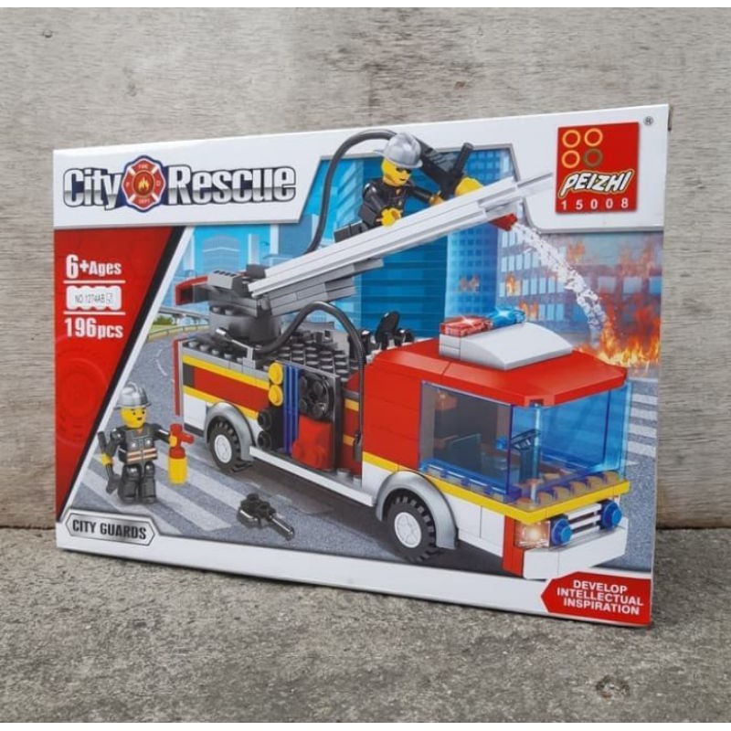 LEGO FIRE TRUK RESCUE - MOBIL PEMADAM KEBAKARAN 196 pcs Brick Block