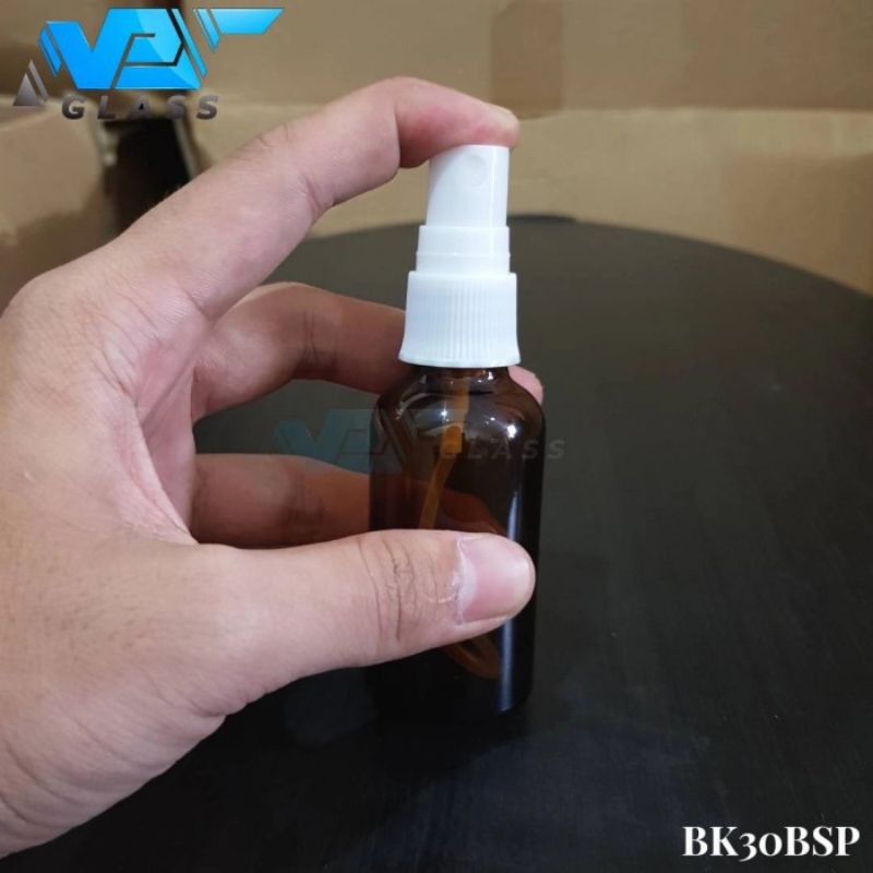 botol spray 30ml kaca coklat / amber / botol kaca 30ml tutup spray