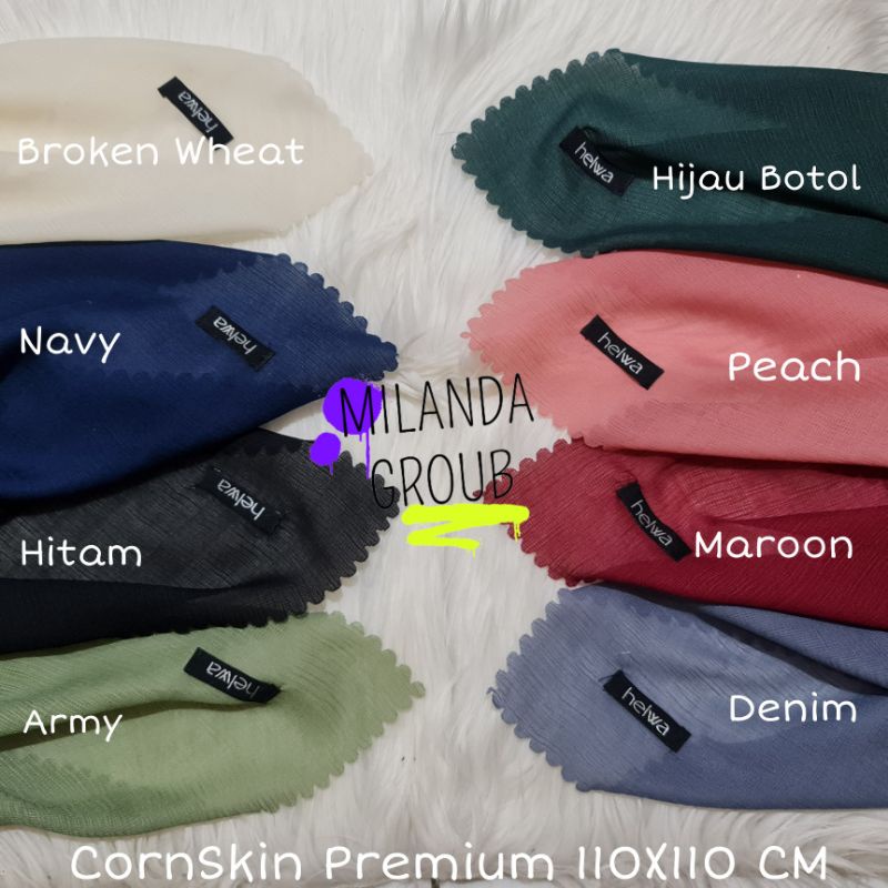 Hijab Segiempat Cornskin Premium Ansania 110X110 CM