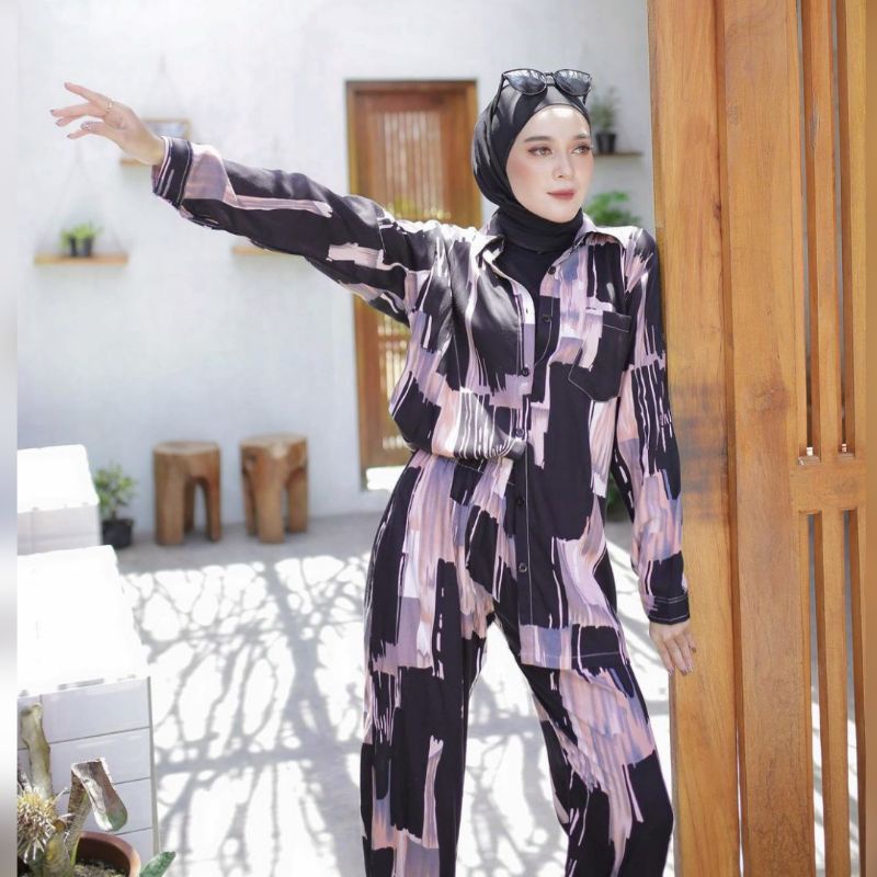 One set Rayon Viscose Busui Ld 100 - 110 Motif Kekinian-RIMA DUSTY LD100