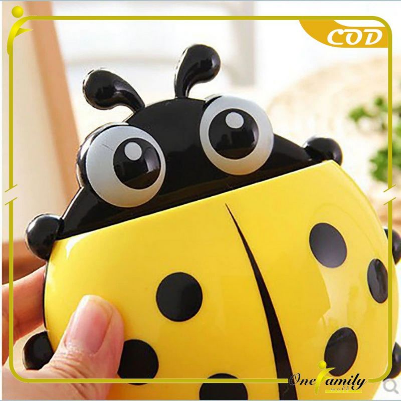 Tempat Sikat Gigi Odol / Pasta Gigi Bentuk Kumbang Tempel Ladybug