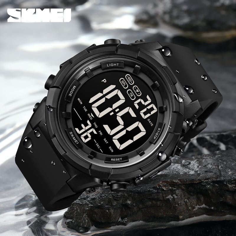 JAM TANGAN SKMEI DIGITAL RUBBER STRAP TYPE 1845 WATER RESISTANT 50 ATM/ JAM TANGAN SKMEI 1845 DIGITAL D:51mm